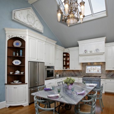 Cabinetry Detail & Chandelier